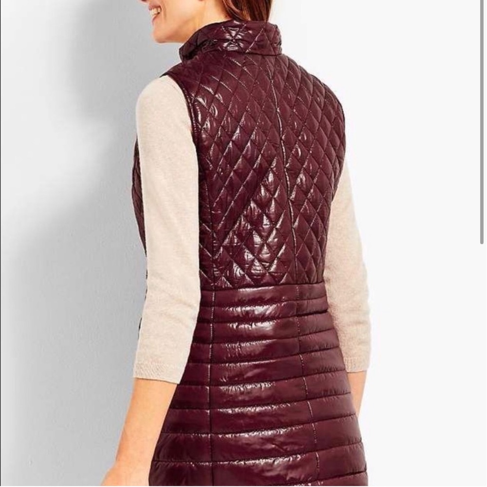 Talbots Burgundy Quilted Long Primaloft Puffer Vest Size
SMALL